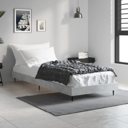 Cadre de lit sans matelas gris béton 75x190 cm 