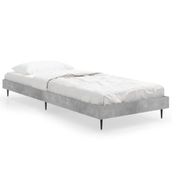 Cadre de lit sans matelas gris béton 75x190 cm 