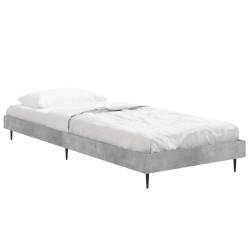 Cadre de lit sans matelas gris béton 75x190 cm 