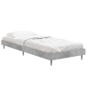 Cadre de lit sans matelas gris béton 75x190 cm 