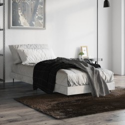 Cadre de lit sans matelas gris béton 75x190 cm 