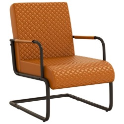 Chaise cantilever Marron Similicuir 