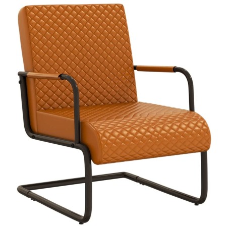 Chaise cantilever Marron Similicuir 