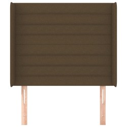 Tête de lit avec oreilles Marron foncé 93x16x118/128 cm Tissu 