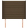 Tête de lit avec oreilles Marron foncé 93x16x118/128 cm Tissu 