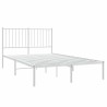 Cadre de lit métal sans matelas et tête de lit blanc 120x190 cm 