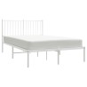 Cadre de lit métal sans matelas et tête de lit blanc 120x190 cm 