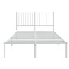 Cadre de lit métal sans matelas et tête de lit blanc 120x190 cm 