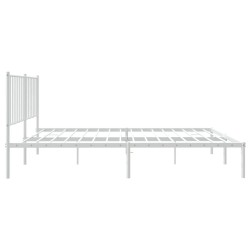 Cadre de lit métal sans matelas et tête de lit blanc 120x190 cm 
