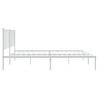 Cadre de lit métal sans matelas et tête de lit blanc 120x190 cm 