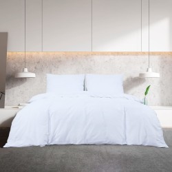 Ensemble de housse de couette Blanc 155x220 cm Microfibre 