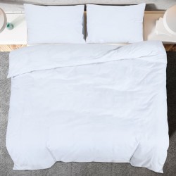 Ensemble de housse de couette Blanc 155x220 cm Microfibre 