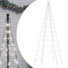 Sapin de Noël à LED sur mât de drapeau 200 LED blanc 180 cm 