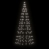 Sapin de Noël à LED sur mât de drapeau 200 LED blanc 180 cm 