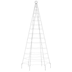 Sapin de Noël à LED sur mât de drapeau 200 LED blanc 180 cm 