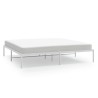 Cadre de lit métal sans matelas blanc 193x203 cm 