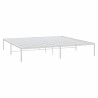 Cadre de lit métal sans matelas blanc 193x203 cm 