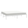 Cadre de lit métal sans matelas blanc 193x203 cm 