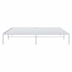 Cadre de lit métal sans matelas blanc 193x203 cm 