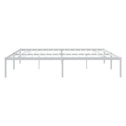 Cadre de lit métal sans matelas blanc 193x203 cm 