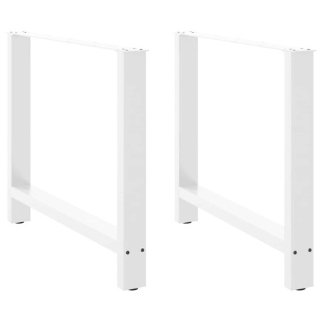 Pieds de table à manger Blanc 2 pièces 100 x (72-73) cm Acier 
