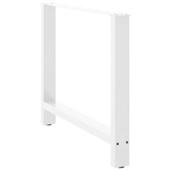 Pieds de table à manger Blanc 2 pièces 100 x (72-73) cm Acier 