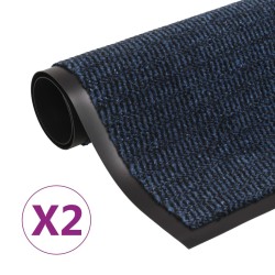 Paillassons rectangulaires 2 pcs 80 x 120 cm Bleu 