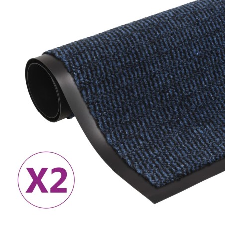 Paillassons rectangulaires 2 pcs 80 x 120 cm Bleu 