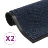 Paillassons rectangulaires 2 pcs 80 x 120 cm Bleu 