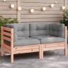 Canapé d'angle de jardin avec coussins bois massif douglas 
