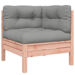 Canapé d'angle de jardin avec coussins bois massif douglas 