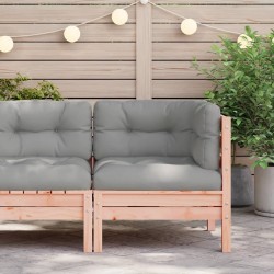 Canapé d'angle de jardin avec coussins bois massif douglas 
