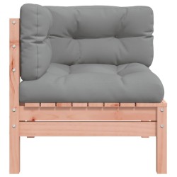 Canapé d'angle de jardin avec coussins bois massif douglas 