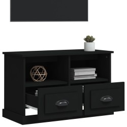 Meuble TV noir 80x35x50 cm bois d'ingénierie 
