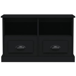 Meuble TV noir 80x35x50 cm bois d'ingénierie 