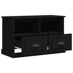 Meuble TV noir 80x35x50 cm bois d'ingénierie 