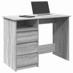 Bureau sonoma gris 102x50x75 cm bois d'ingénierie 