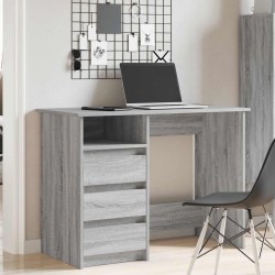 Bureau sonoma gris 102x50x75 cm bois d'ingénierie 