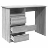 Bureau sonoma gris 102x50x75 cm bois d'ingénierie 