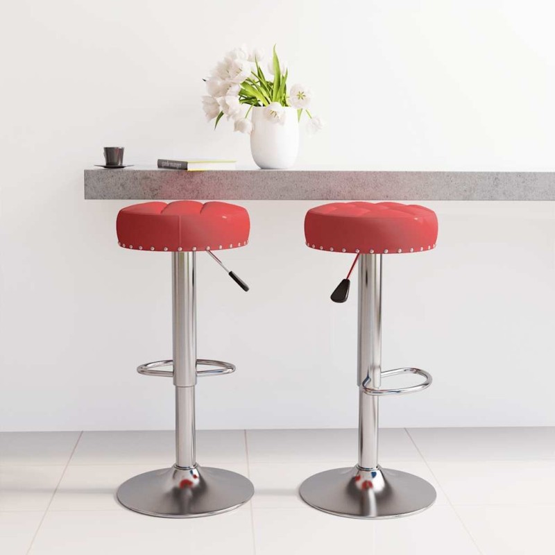 Tabourets de bar lot de 2 rouge bordeaux tissu Tabourets de bar lot de 2 rouge bordeaux tissu