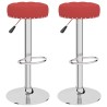 Tabourets de bar lot de 2 rouge bordeaux tissu 