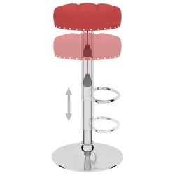 Tabourets de bar lot de 2 rouge bordeaux tissu 