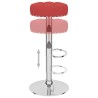 Tabourets de bar lot de 2 rouge bordeaux tissu 