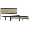 Cadre de lit en métal sans matelas chêne sonoma 137x190 cm 