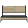 Cadre de lit en métal sans matelas chêne sonoma 137x190 cm 