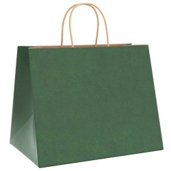 Sacs en papier 50 pcs avec poignées vert 32x22x24 cm 