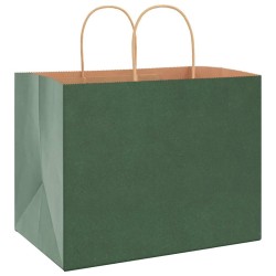 Sacs en papier 50 pcs avec poignées vert 32x22x24 cm 