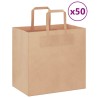 Sacs en papier 50 pcs avec poignées marron 26x17x25 cm 