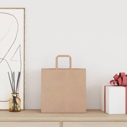 Sacs en papier 50 pcs avec poignées marron 26x17x25 cm 