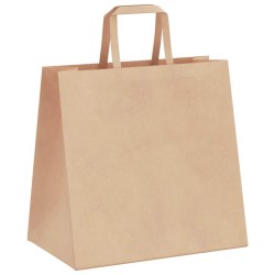 Sacs en papier 50 pcs avec poignées marron 26x17x25 cm 
